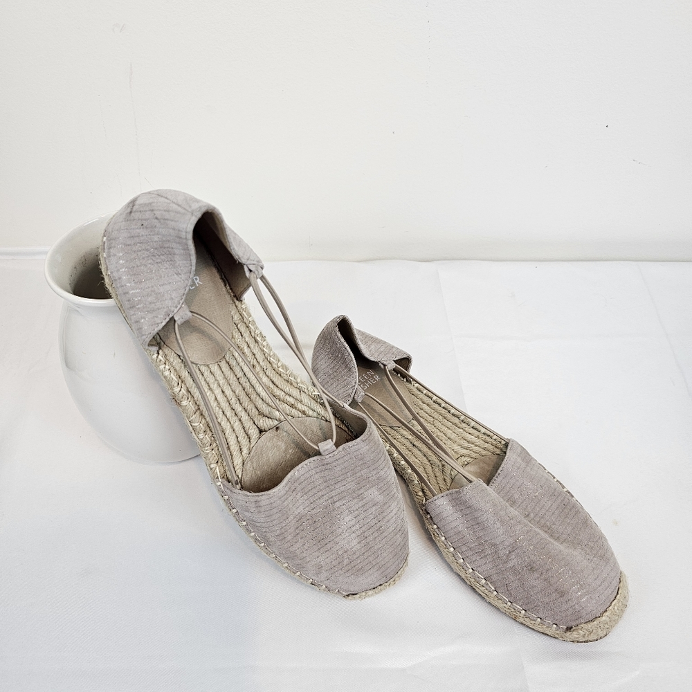 Eileen Fisher Women Flats Lee Espadrille Shoes Beige Stripes Size 10